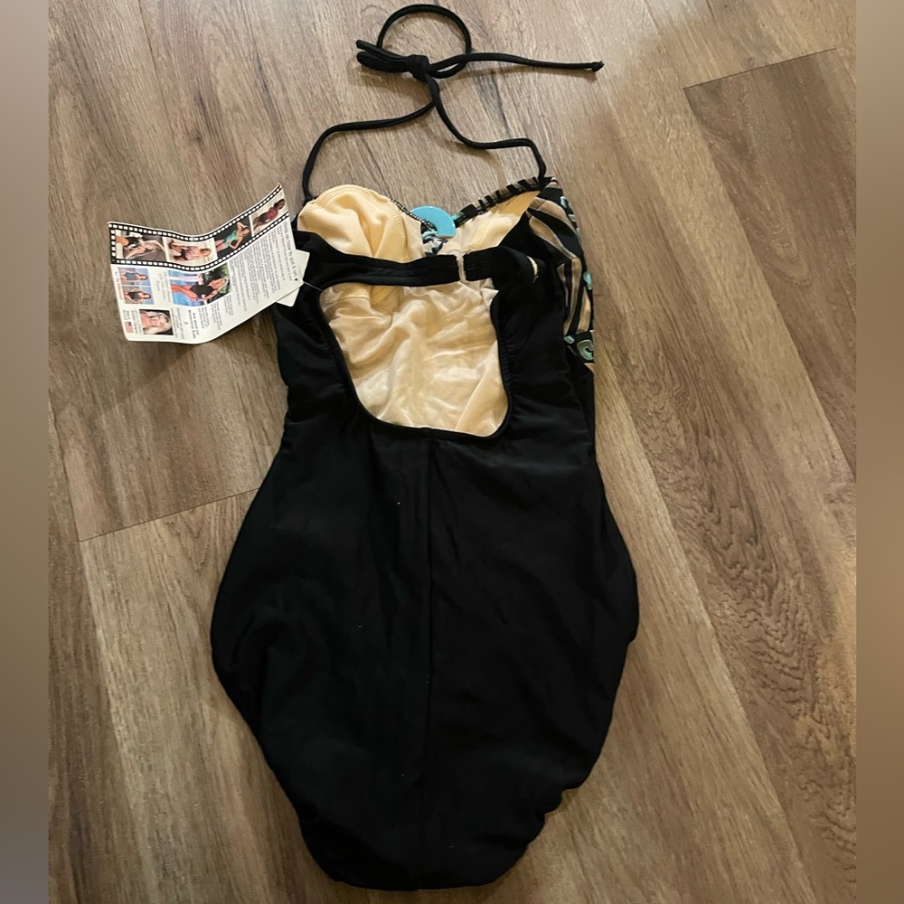 Carol Wior One Piece Swimsuit Animal Print Tie Halter Leopard. - Picture 2 of 7